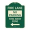 Signmission Fire Lane Tow-Away Zone W/ Left Arrow Heavy-Gauge Aluminum Sign, 24" x 18", G-1824-23978 A-DES-G-1824-23978 - alternate 1